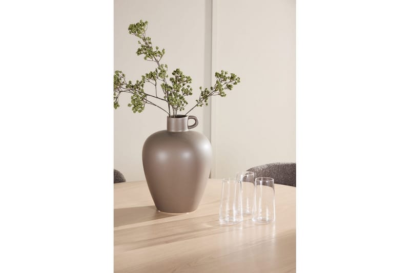 Spisegruppe Flora Rund 120 cm Hvid med 4 stk Astoria Stole Brun - Brun - Møbler - Borde - Spisebordssæt