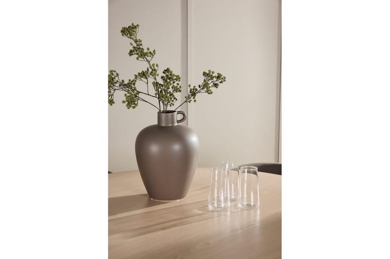 Spisegruppe Flora Rund 120 cm Hvid med 4 stk Edina Stole Sort / Brun - Sort / Brun - Møbler - Borde - Spisebordssæt