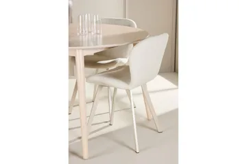 Spisegruppe Flora Rund 120 cm Hvid med 4 stk Lilja Stole - Møbler - Borde - Spisebordssæt