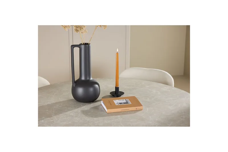 Spisegruppe Lanzo Rund 120 cm med 4 stk. Lilja Stole Beige - Beige - Møbler - Borde - Spisebordssæt