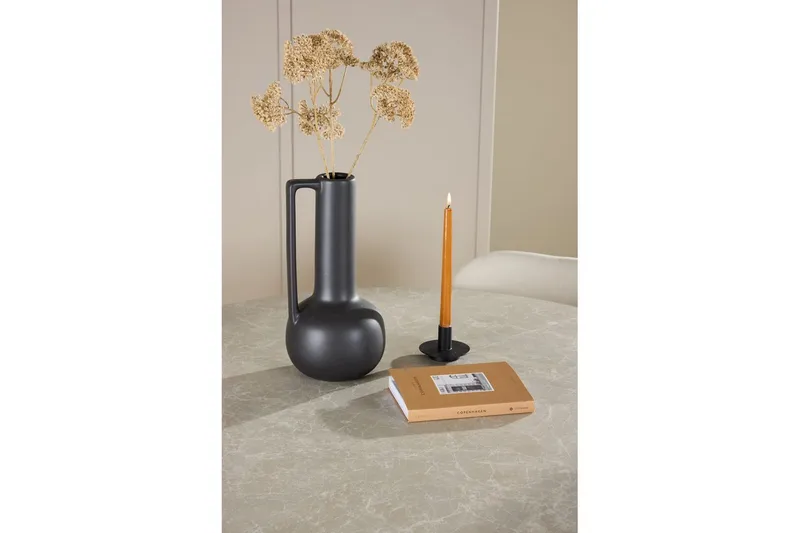 Spisegruppe Lanzo Rund 120 cm med 4 stk. Lilja Stole Beige - Beige - Møbler - Borde - Spisebordssæt