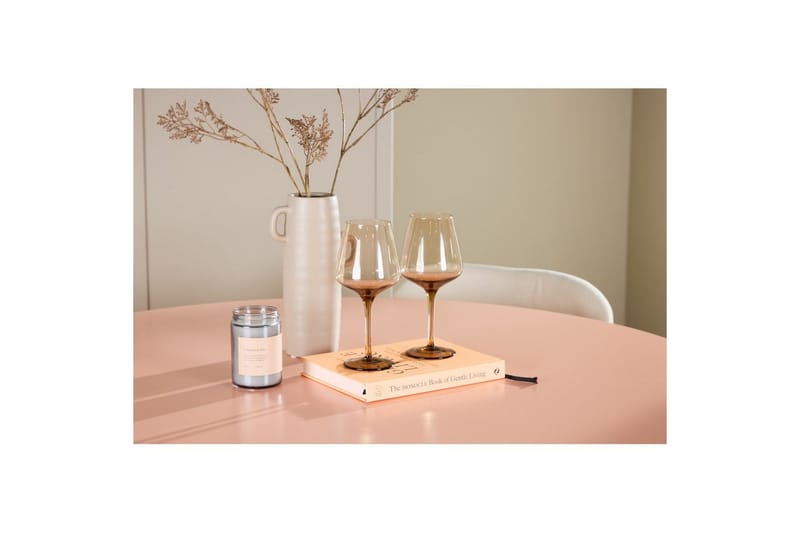 Spisegruppe Lanzo Rund 120 cm med 4 stk. Lilja Stole Rosa - Rosa - Møbler - Borde - Spisebordssæt