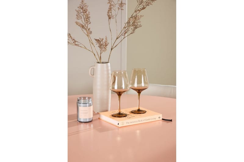 Spisegruppe Lanzo Rund 120 cm med 4 stk. Lilja Stole Rosa - Rosa - Møbler - Borde - Spisebordssæt