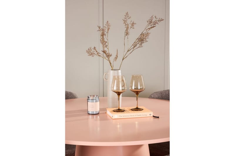 Spisegruppe Lanzo Rund 120 cm Rosa med 4 stk. Astoria Stole Brun - Brun - Møbler - Borde - Spisebordssæt