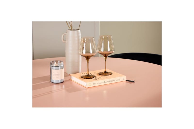 Spisegruppe Lanzo Rund 120 cm Rosa med 4 stk. Edina Stole Sort - Sort - Møbler - Borde - Spisebordssæt