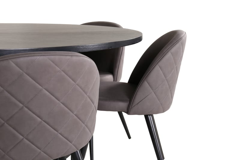 Spisegruppe Möbelfashion Copenhagen spisegruppe 140 cm rund med 6 Velvet-stole Sort/Grå - Møbler - Borde - Spisebordssæt