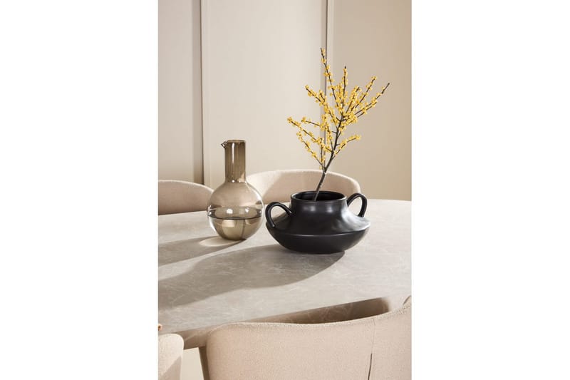 Spisegruppe Narvik 100x200 cm Beige med 6 stk Astoria Stole Beige - Beige - Møbler - Borde - Spisebordssæt