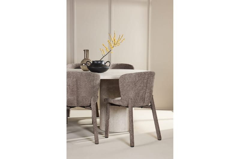 Spisegruppe Narvik 100x200 cm Beige med 6 stk Astoria Stole Brun - Brun - Møbler - Borde - Spisebordssæt