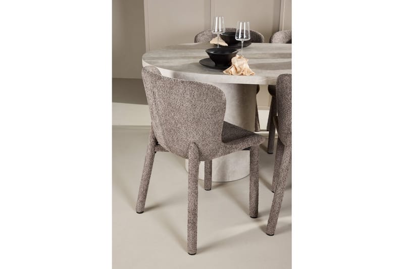 Spisegruppe Narvik 100x200 cm Beige med 6 stk Astoria Stole Brun - Brun - Møbler - Borde - Spisebordssæt