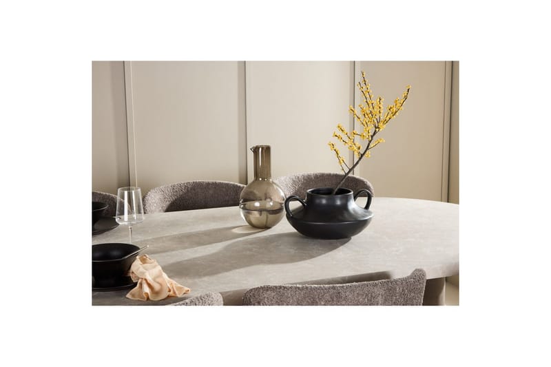 Spisegruppe Narvik 100x200 cm Beige med 6 stk Astoria Stole Brun - Brun - Møbler - Borde - Spisebordssæt