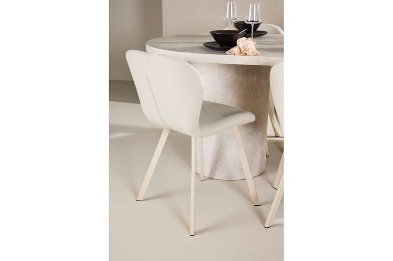 Spisegruppe Narvik 100x200 cm Beige med 6 stk Lilja Stole - Møbler - Borde - Spisebordssæt