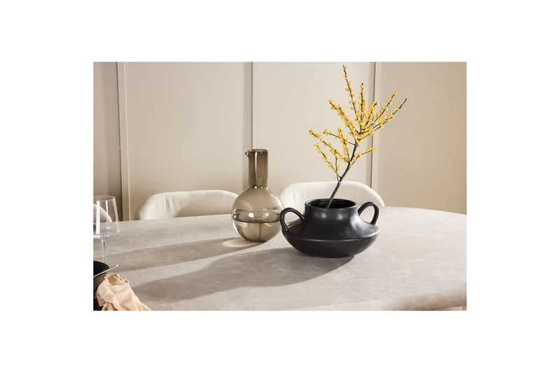 Spisegruppe Narvik 100x200 cm Beige med 6 stk Lilja Stole - Møbler - Borde - Spisebordssæt