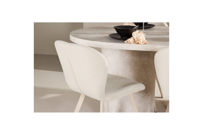 Spisegruppe Narvik 100x200 cm Beige med 6 stk Lilja Stole - Møbler - Borde - Spisebordssæt