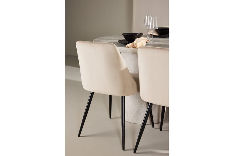 Spisegruppe Narvik 100x200 cm Beige med 6 stk Night Stole - Møbler - Borde - Spisebordssæt