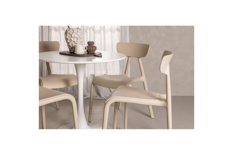 Spisegruppe Rundt spisebordssæt Hamden, Ursholmen Beige - Beige - Møbler - Borde - Spisebordssæt