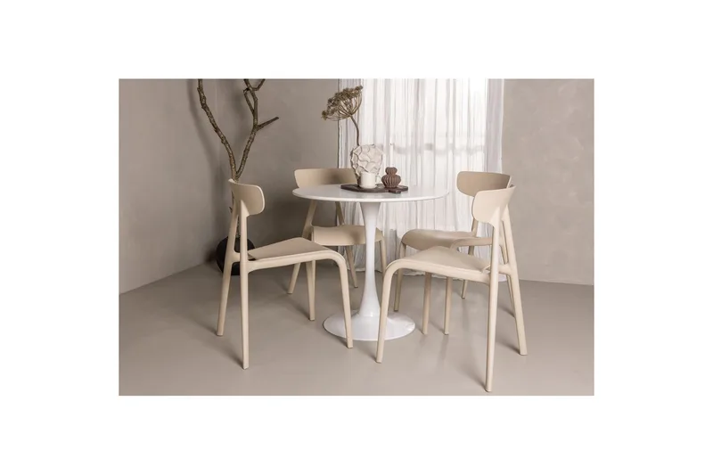 Spisegruppe Rundt spisebordssæt Hamden, Ursholmen Beige - Beige - Møbler - Borde - Spisebordssæt