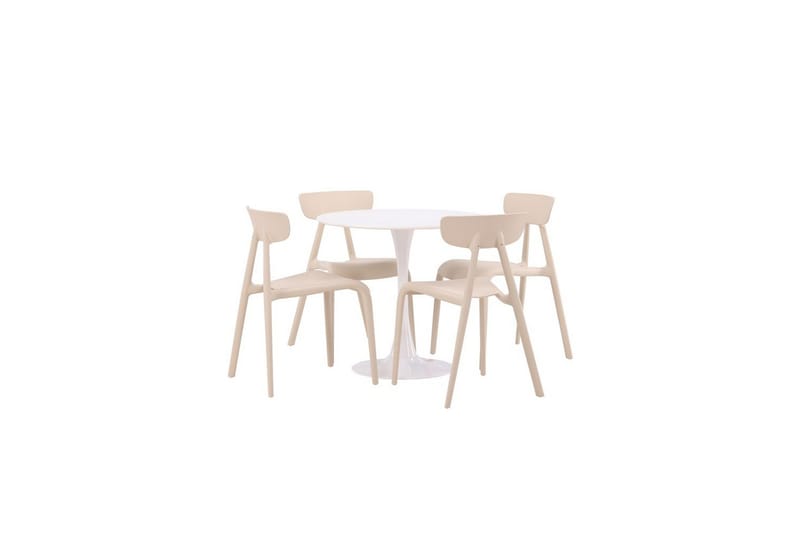 Spisegruppe Rundt spisebordssæt Hamden, Ursholmen Beige - Beige - Møbler - Borde - Spisebordssæt