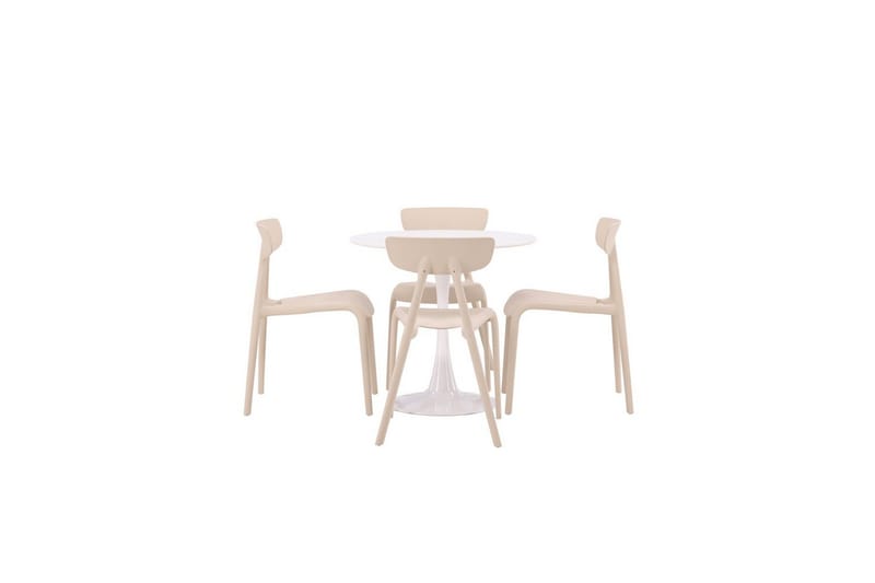 Spisegruppe Rundt spisebordssæt Hamden, Ursholmen Beige - Beige - Møbler - Borde - Spisebordssæt