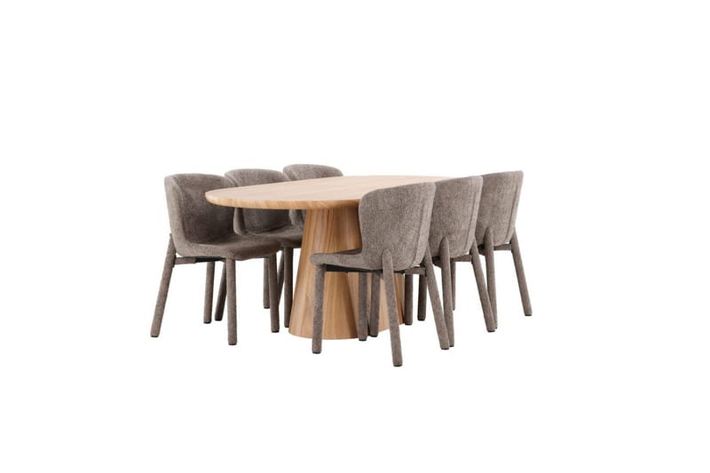 Spisegruppe Stjärnö 200x90 cm natur med 6 Astoria stole - Møbler - Borde - Spisebordssæt