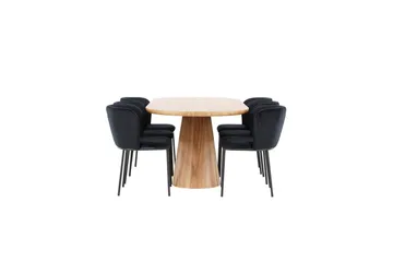 Spisegruppe Stjärnö 200x90 cm natur med 6 Edina stole - Møbler - Borde - Spisebordssæt