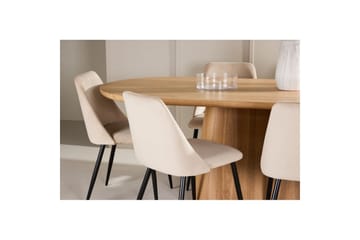 Spisegruppe Stjärnö 200x90 cm natur med 6 Night stole - Møbler - Borde - Spisebordssæt