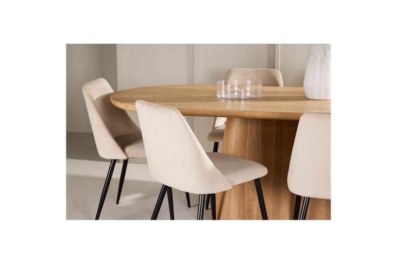 Spisegruppe Stjärnö 200x90 cm natur med 6 Night stole - Møbler - Borde - Spisebordssæt