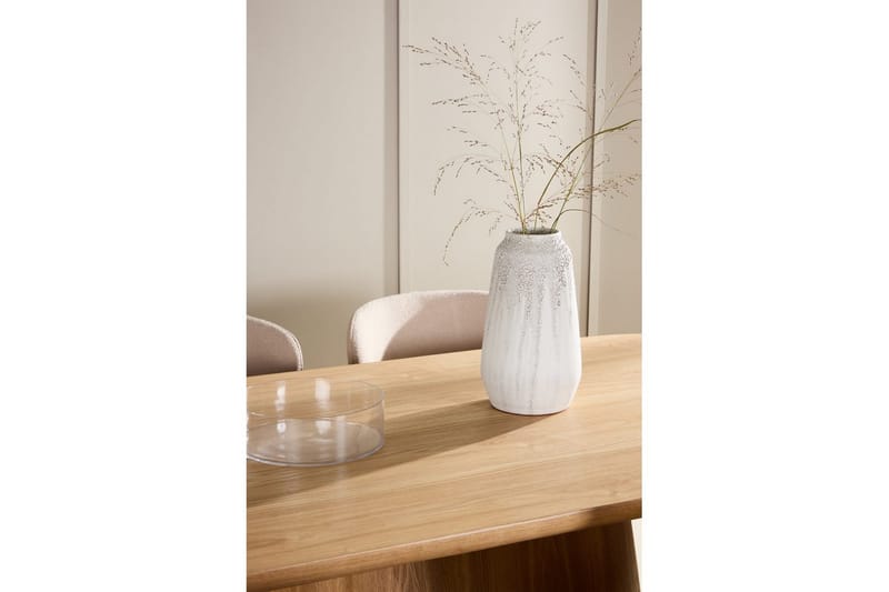 Spisegruppe Stjärnö 200x90 cm Natur med 6 stk. Astoria Stole Beige - Beige - Møbler - Borde - Spisebordssæt