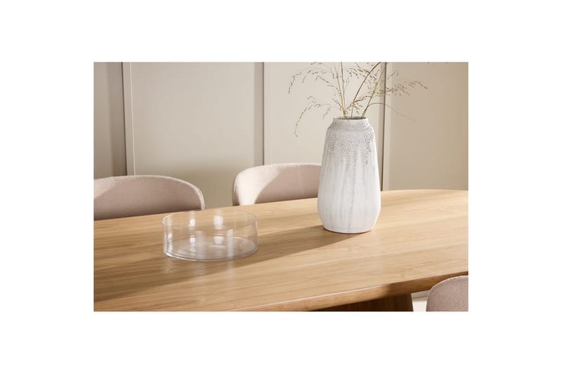 Spisegruppe Stjärnö 200x90 cm Natur med 6 stk. Astoria Stole Beige - Beige - Møbler - Borde - Spisebordssæt
