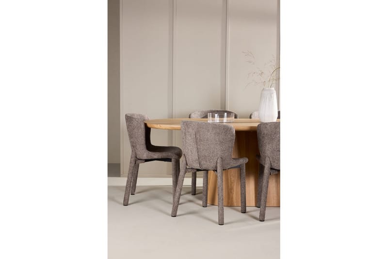 Spisegruppe Stjärnö 200x90 cm Natur med 6 stk. Astoria Stole Brun - Brun - Møbler - Borde - Spisebordssæt