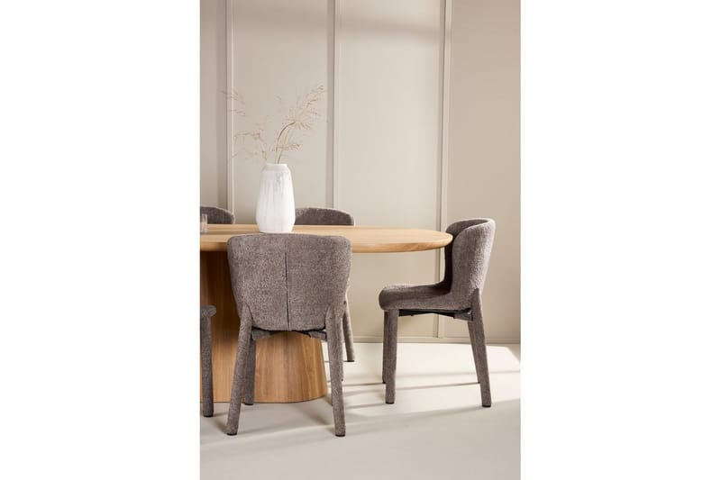 Spisegruppe Stjärnö 200x90 cm Natur med 6 stk. Astoria Stole Brun - Brun - Møbler - Borde - Spisebordssæt