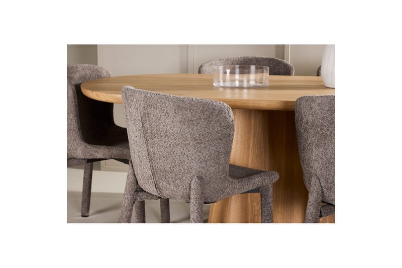 Spisegruppe Stjärnö 200x90 cm Natur med 6 stk. Astoria Stole Brun - Brun - Møbler - Borde - Spisebordssæt