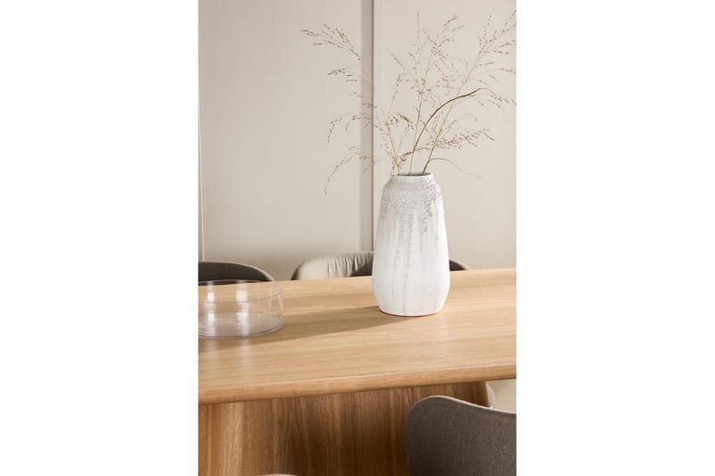 Spisegruppe Stjärnö 200x90 cm Natur med 6 stk. Edina Stole Sort / Brun - Sort / Brun - Møbler - Borde - Spisebordssæt
