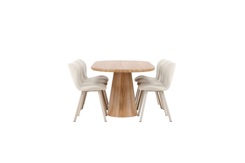 Spisegruppe Stjärnö 200x90 cm Natur med 6 stk. Lilja Stole - Møbler - Borde - Spisebordssæt