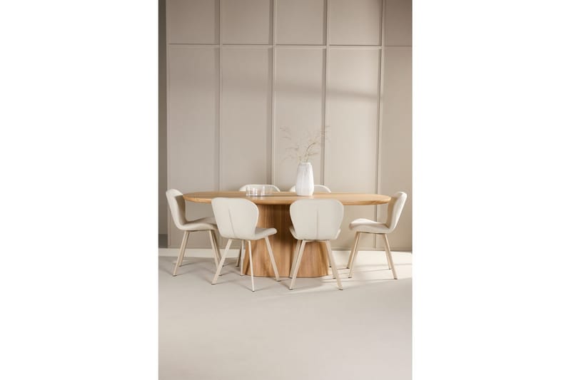 Spisegruppe Stjärnö 200x90 cm Natur med 6 stk. Lilja Stole - Møbler - Borde - Spisebordssæt