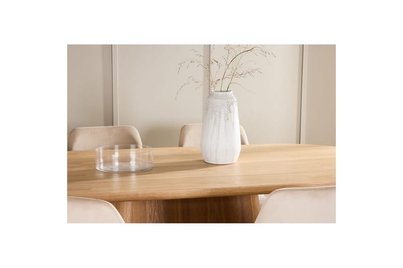 Spisegruppe Stjärnö 200x90 cm Natur med 6 stk. Night Stole - Møbler - Borde - Spisebordssæt