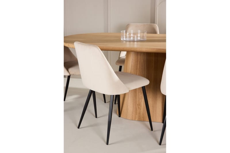 Spisegruppe Stjärnö 200x90 cm Natur med 6 stk. Night Stole - Møbler - Borde - Spisebordssæt
