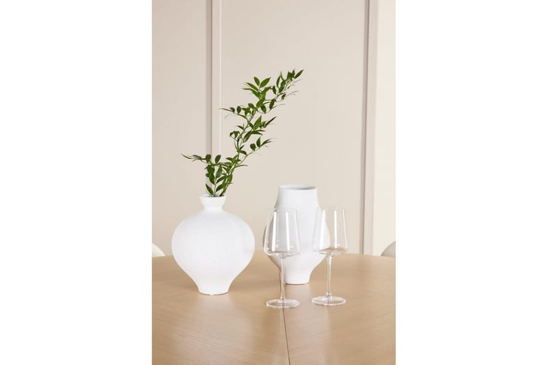 Spisegruppe Strada Rundt 120/170 cm Hvid med Lilja Stole 4 stk - 4 stk - Møbler - Borde - Spisebordssæt