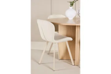 Spisegruppe Strada Rundt 120/170 cm Hvid med Lilja Stole 4 stk - 4 stk - Møbler - Borde - Spisebordssæt