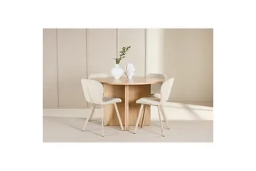 Spisegruppe Strada Rundt 120/170 cm Hvid med Lilja Stole 4 stk - 4 stk - Møbler - Borde - Spisebordssæt