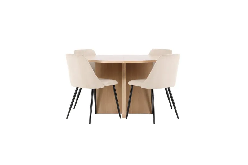 Spisegruppe Strada Rundt 120/170 cm med Night Stole 4 stk, 4 stk