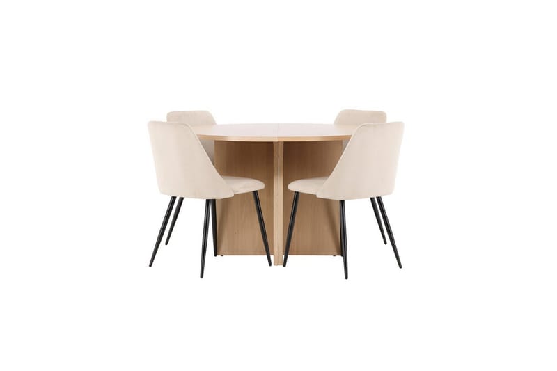 Spisegruppe Strada Rundt 120/170 cm med Night Stole 4 stk, 4 stk