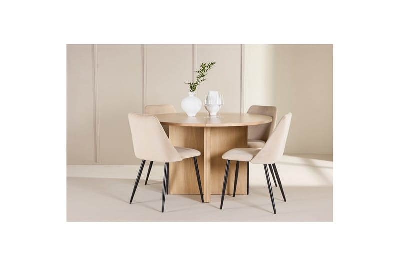 Spisegruppe Strada Rundt 120/170 cm med Night Stole 4 stk - 4 stk - Møbler - Borde - Spisebordssæt