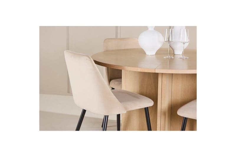 Spisegruppe Strada Rundt 120/170 cm med Night Stole 4 stk - 4 stk - Møbler - Borde - Spisebordssæt