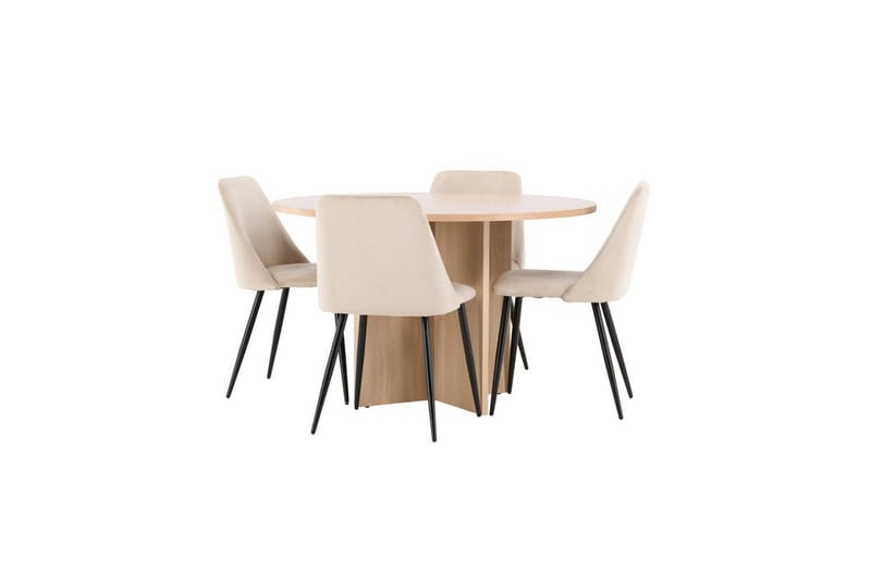 Spisegruppe Strada Rundt 120/170 cm med Night Stole 4 stk - 4 stk - Møbler - Borde - Spisebordssæt