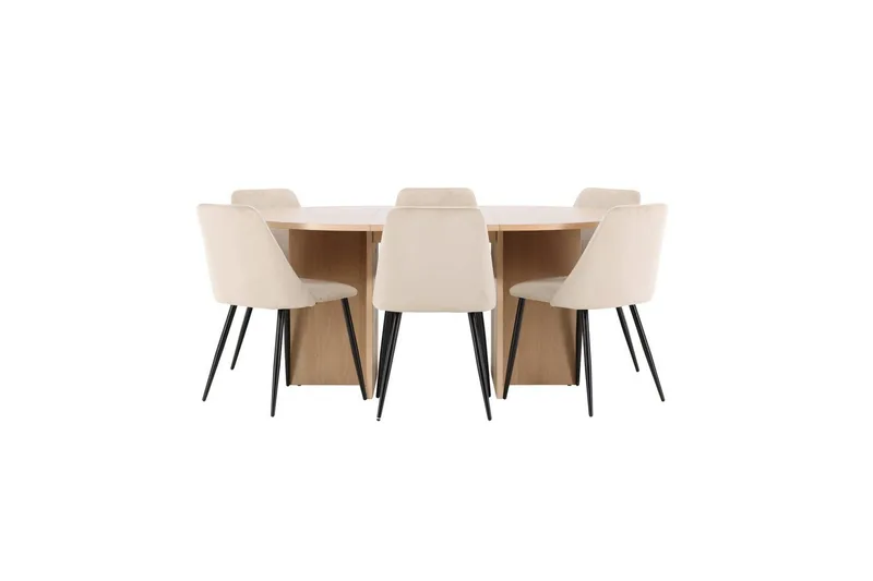 Spisegruppe Strada Rundt 120/170 cm med Night Stole 6 stk, 6 stk