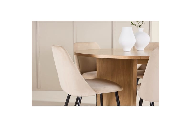 Spisegruppe Strada Rundt 120/170 cm med Night Stole 6 stk - 6 stk - Møbler - Borde - Spisebordssæt