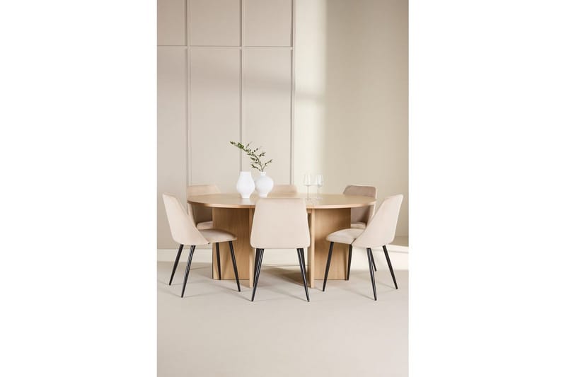 Spisegruppe Strada Rundt 120/170 cm med Night Stole 6 stk - 6 stk - Møbler - Borde - Spisebordssæt