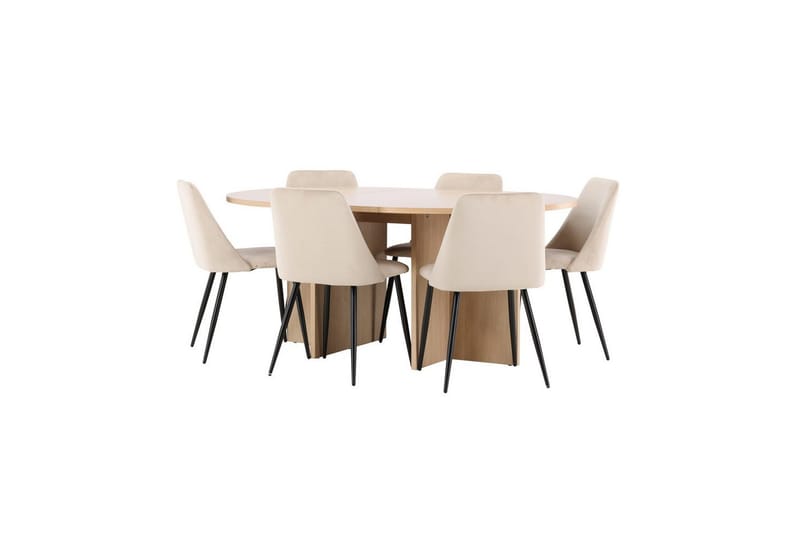 Spisegruppe Strada Rundt 120/170 cm med Night Stole 6 stk - 6 stk - Møbler - Borde - Spisebordssæt