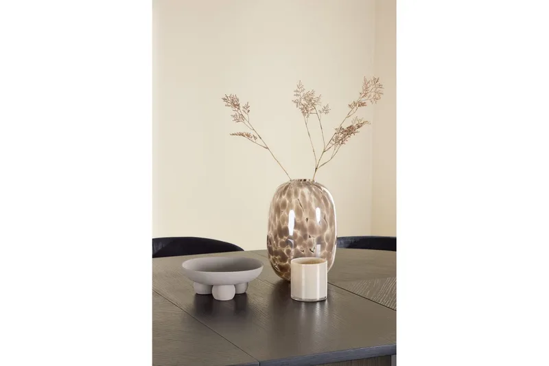 Spisegruppe Strada Rundt 120/170 cm Sort med Edina Stole 6 stk, Sort - 6 stk, Sort - Møbler - Borde - Spisebordssæt