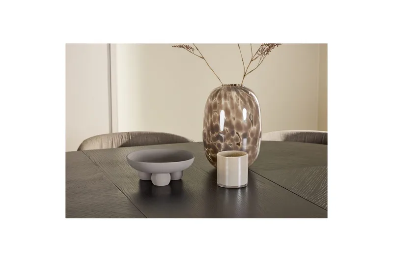 Spisegruppe Strada Rundt 120/170 cm Sort med Edina Stole 6 stk, Sort / Brun - 6 stk, Sort / Brun - Møbler - Borde - Spisebordssæt